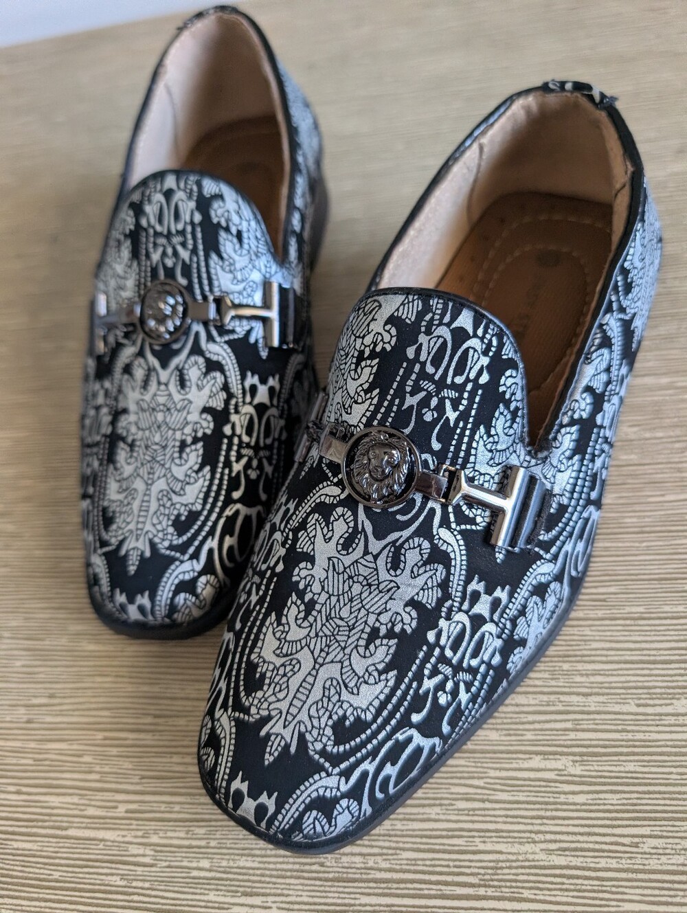 Boys Easystrider Paisley Slip On Loafers Party Shoes Size 11